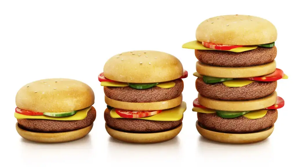 Standard american diet showing a picture of burgers