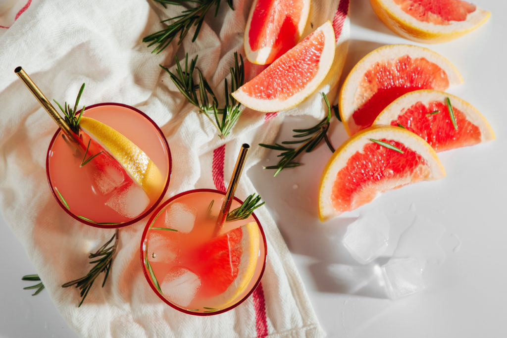 Vitamin D3 Mocktails with grapefruit and mint