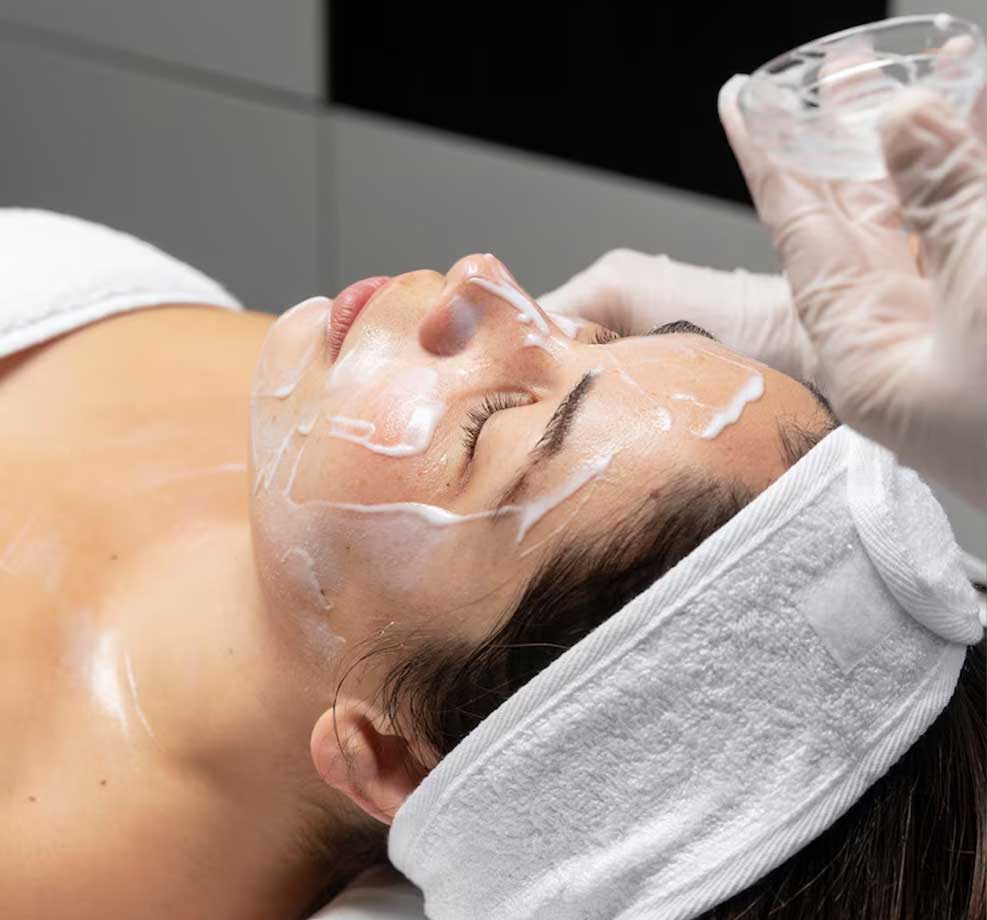 woman receiving skinmedica chemical peels treatment for healthy skin